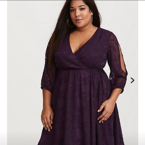 torrid Dresses & Skirts - Torrid purple wrap dress!